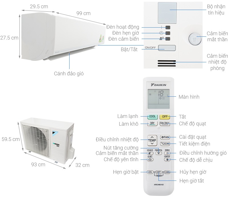 Điều hòa Daikin 1 chiều Inverter 18000BTU FTKC50UVMV